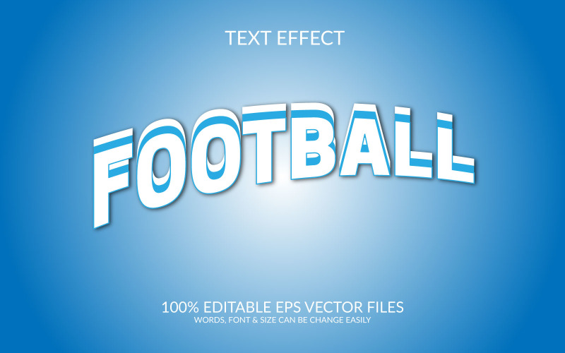 Football 3d editable vector text effect Illustration