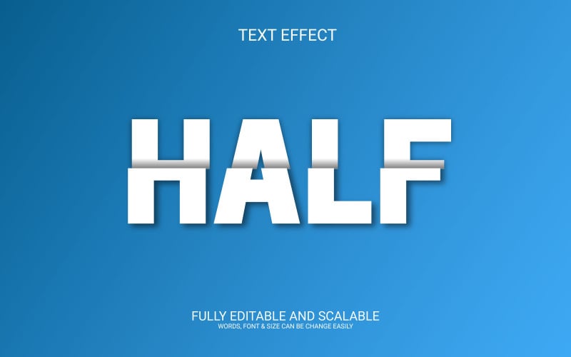 Half 3D Vector Eps Text Effect Template Design Illustration