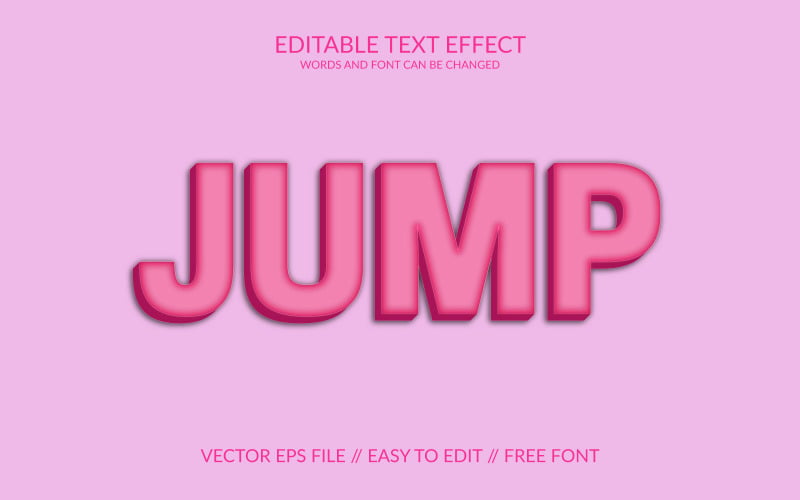 Jump fully editable vector eps 3d text effect design template Illustration