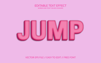 Jump fully editable vector eps 3d text effect design template