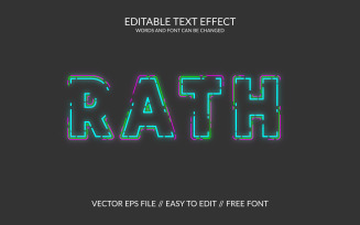 Rath 3d editable vector text effect design
