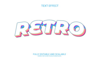 Retro fully editable vector 3d text effect