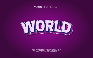 World 3D Editable Vector Eps Text Effect Template