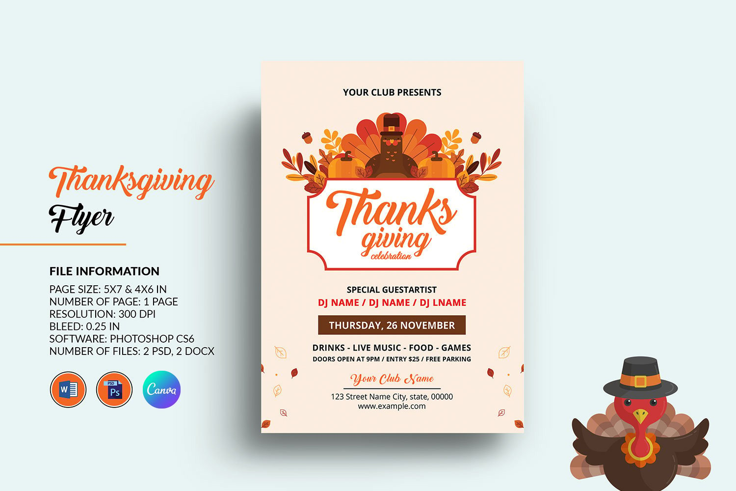 Template #362579 Invite Thanksgiving Webdesign Template - Logo template Preview