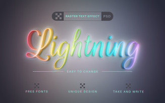 Gradient Lightning - Editable Text Effect, Font Style