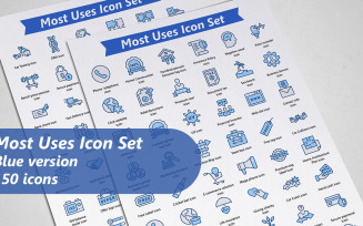 Most Uses Flat Icon Set Template