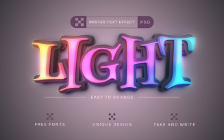 Neon Light - Editable Text Effect, Font Style