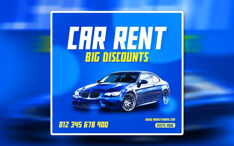 Creative Car Rent Social Media Promotional Ads Banner Corporate Identity