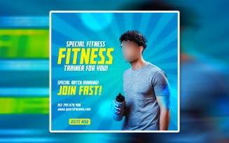 Creative Fitness Trainer Social Media Promotional Ads Banner