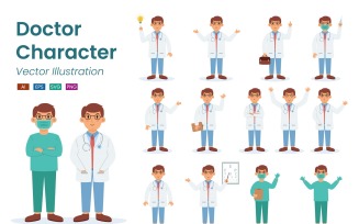 Doctor Character Illustration Set