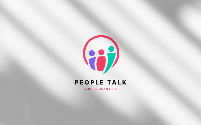 Human Unity Chat Bubble Logo Design Template - LGV5 Logo Template