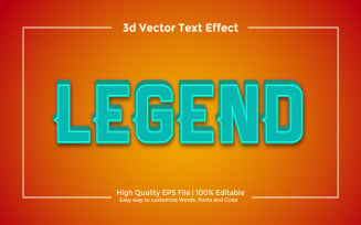 Legend High quality Fully Editable 3D Text effect EPS Vector