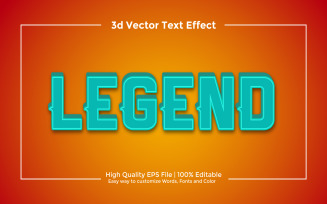 Legend High quality Fully Editable 3D Text effect EPS Vector