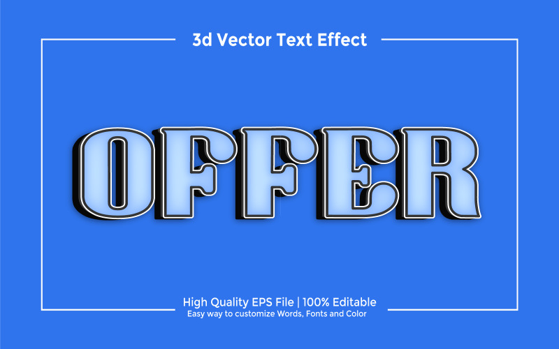 Offer High quality Fully Editable 3D Text effect EPS Vector Illustration