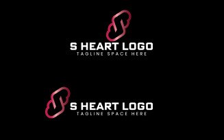 S heart Brand Logo Template