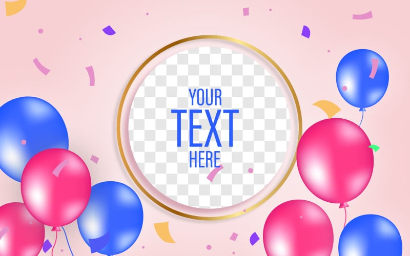 Vector Birthday balloons banner background design illustration Illustration