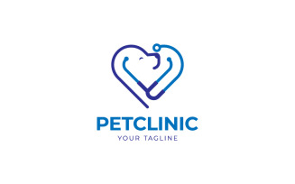 Veterinary logo, pet care and pet clinic logo