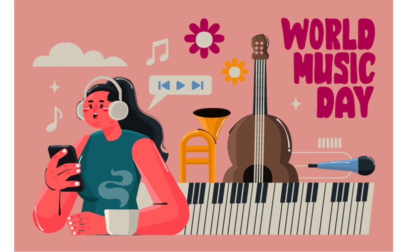 World Music Day Background Celebration Illustration