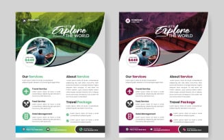 Vacation travel flyer design template, flyer design and travel agency flyer