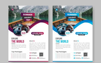 Vacation travel flyer design template, Travel poster or flyer pamphlet flyer idea