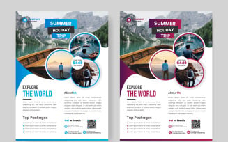 Vacation travel flyer design template, Travel poster