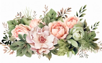 Watercolor floral wreath Background 03
