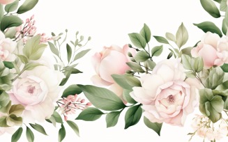 Watercolor floral wreath Background 08