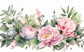 Watercolor floral wreath Background 11