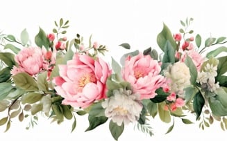 Watercolor floral wreath Background 15