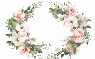 Watercolor floral wreath Background 23