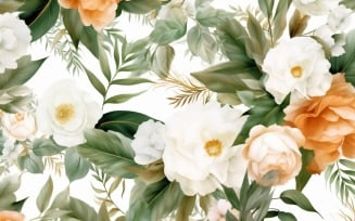 Watercolor floral wreath Background 37