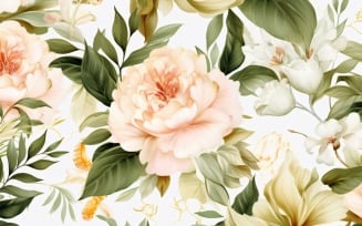 Watercolor floral wreath Background 41