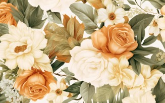 Watercolor floral wreath Background 49