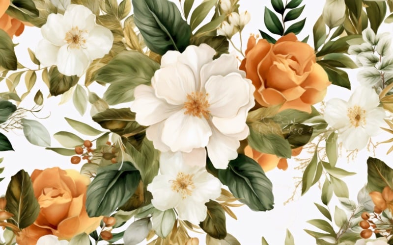 Watercolor floral wreath Background 54