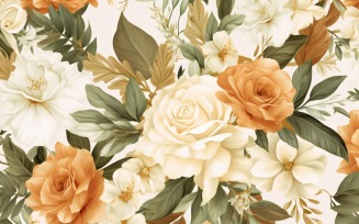 Watercolor floral wreath Background 58