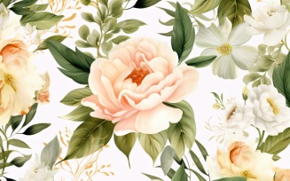 Watercolor floral wreath Background 66
