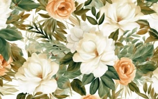 Watercolor floral wreath Background 74