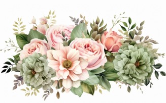 Watercolor flowers Background 14