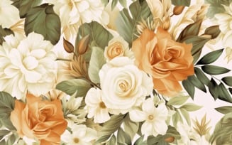 Watercolor flowers Background 48