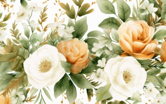 Watercolor flowers wreath Background 30