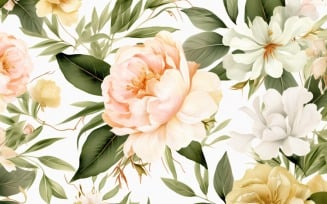 Watercolor flowers wreath Background 42