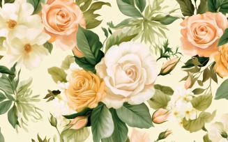Watercolor flowers wreath Background 46