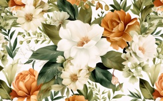 Watercolor flowers wreath Background 50