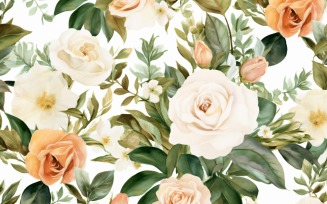 Watercolor flowers wreath Background 59