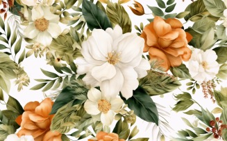 Watercolor flowers wreath Background 63