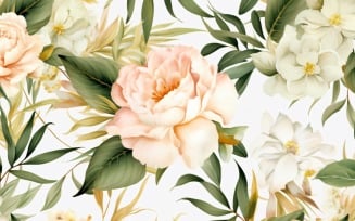 Watercolor flowers wreath Background 67