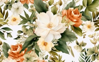 Watercolor flowers wreath Background 71