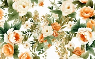 Watercolor flowers wreath Background 75