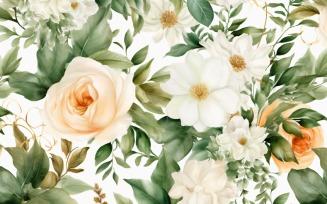 Watercolor floral wreath Background 106