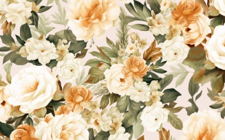 Watercolor floral wreath Background 110